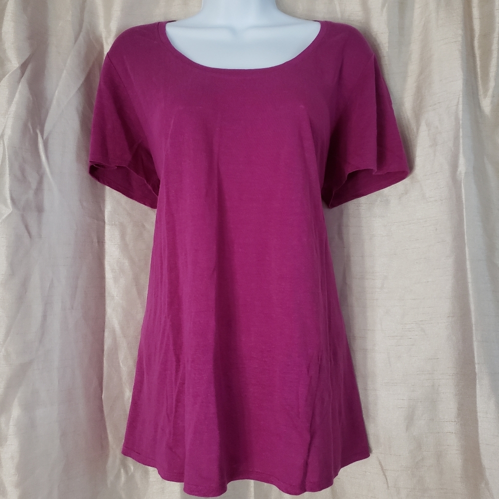 NWOT Eileen Fisher magenta purple organic linen blouse top Womens Medium - Picture 3 of 7